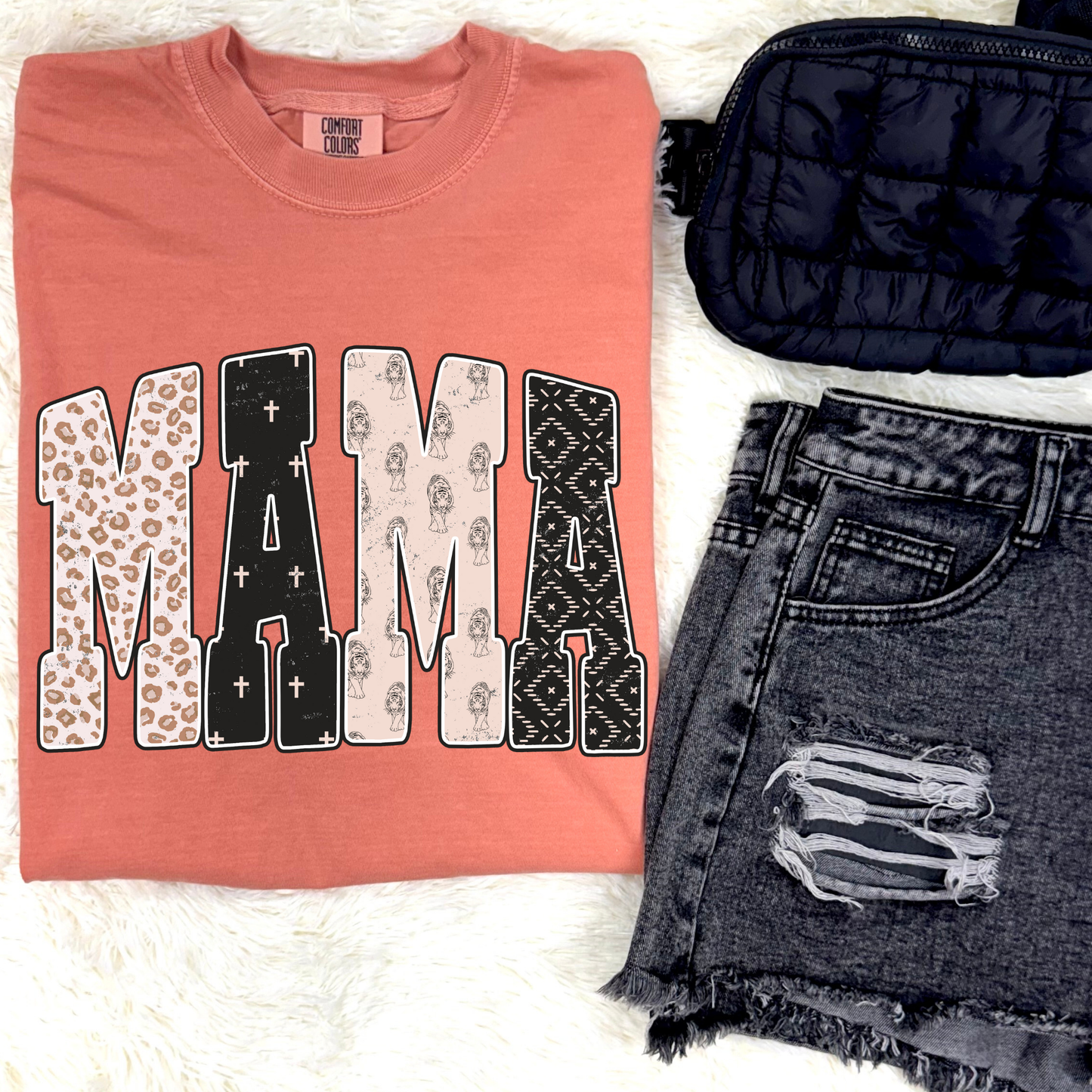 Mama Patchwork Graphic Tee