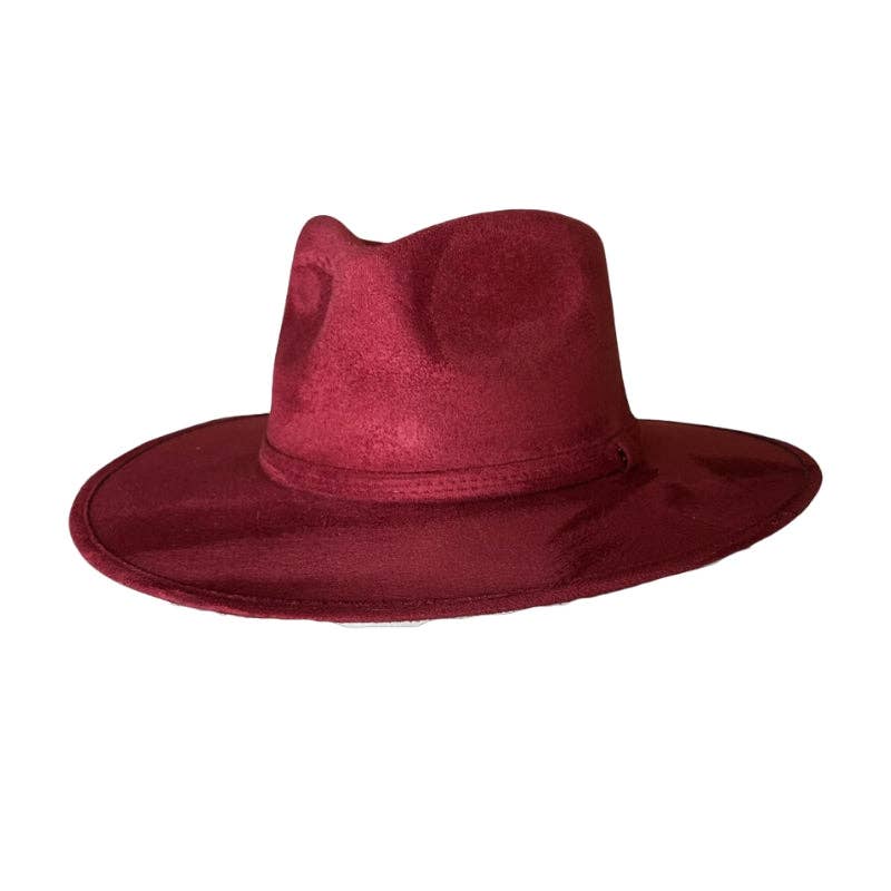 Tear Drop Vegan Suede Rancher Flat Brim - W