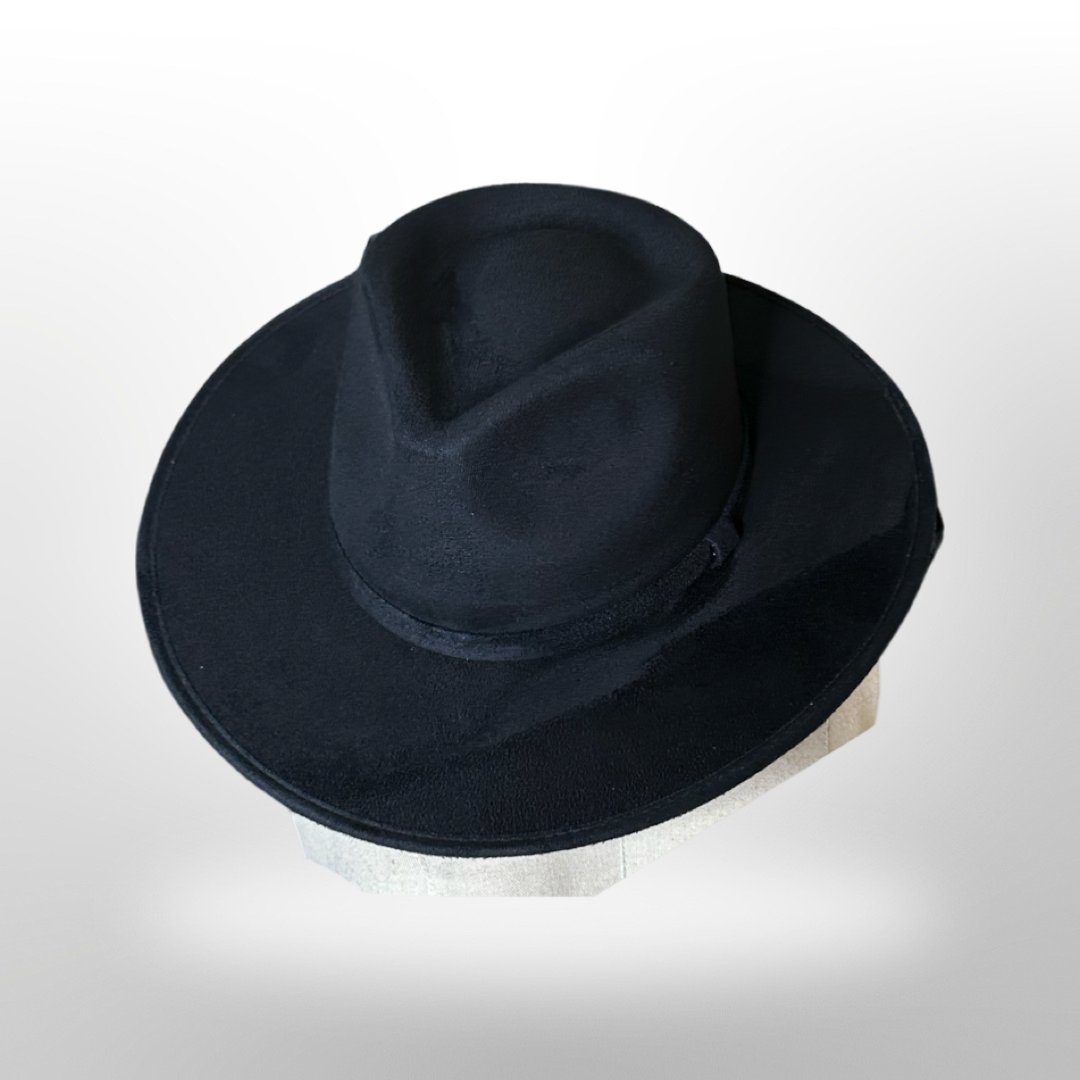 Tear Drop Vegan Suede Rancher Flat Brim - W