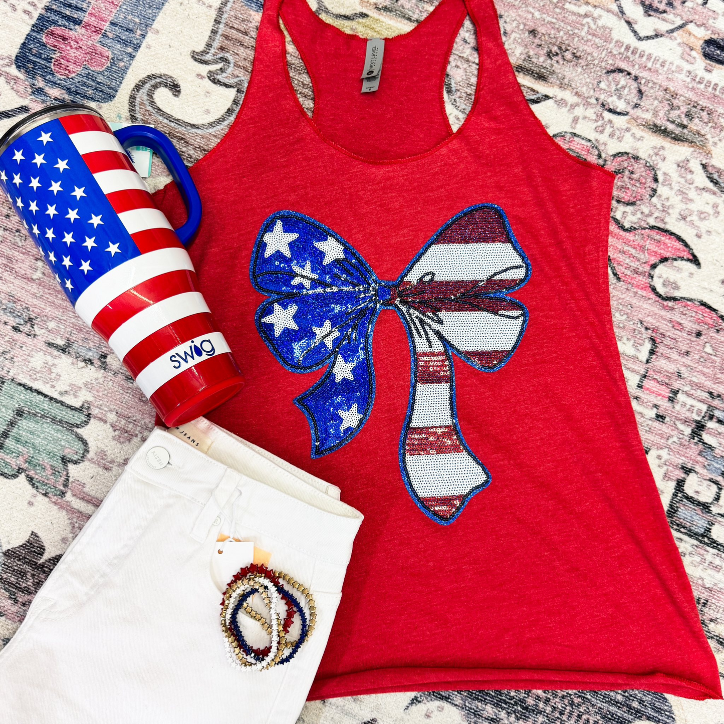 zFlag Bow Glitter Sequin Tank