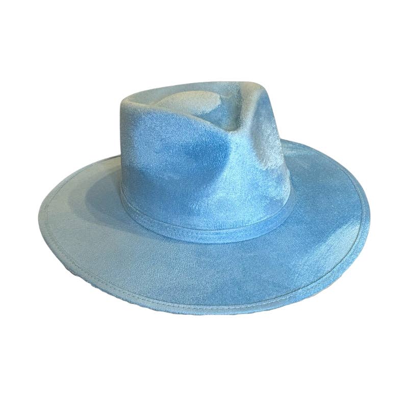 Tear Drop Vegan Suede Rancher Flat Brim - W