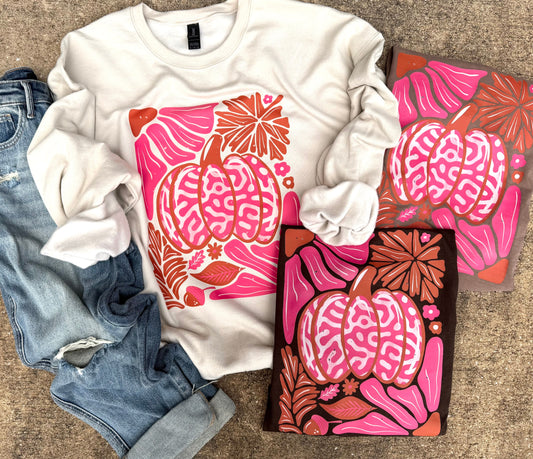 Preppy Pumpkin Tee OR Sweatshirt - RTS