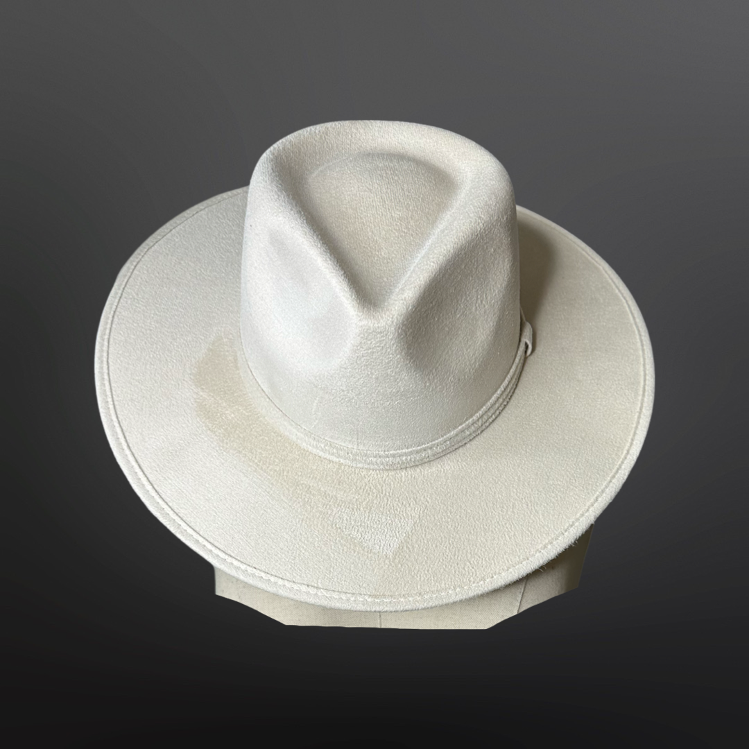 Tear Drop Vegan Suede Rancher Flat Brim - W