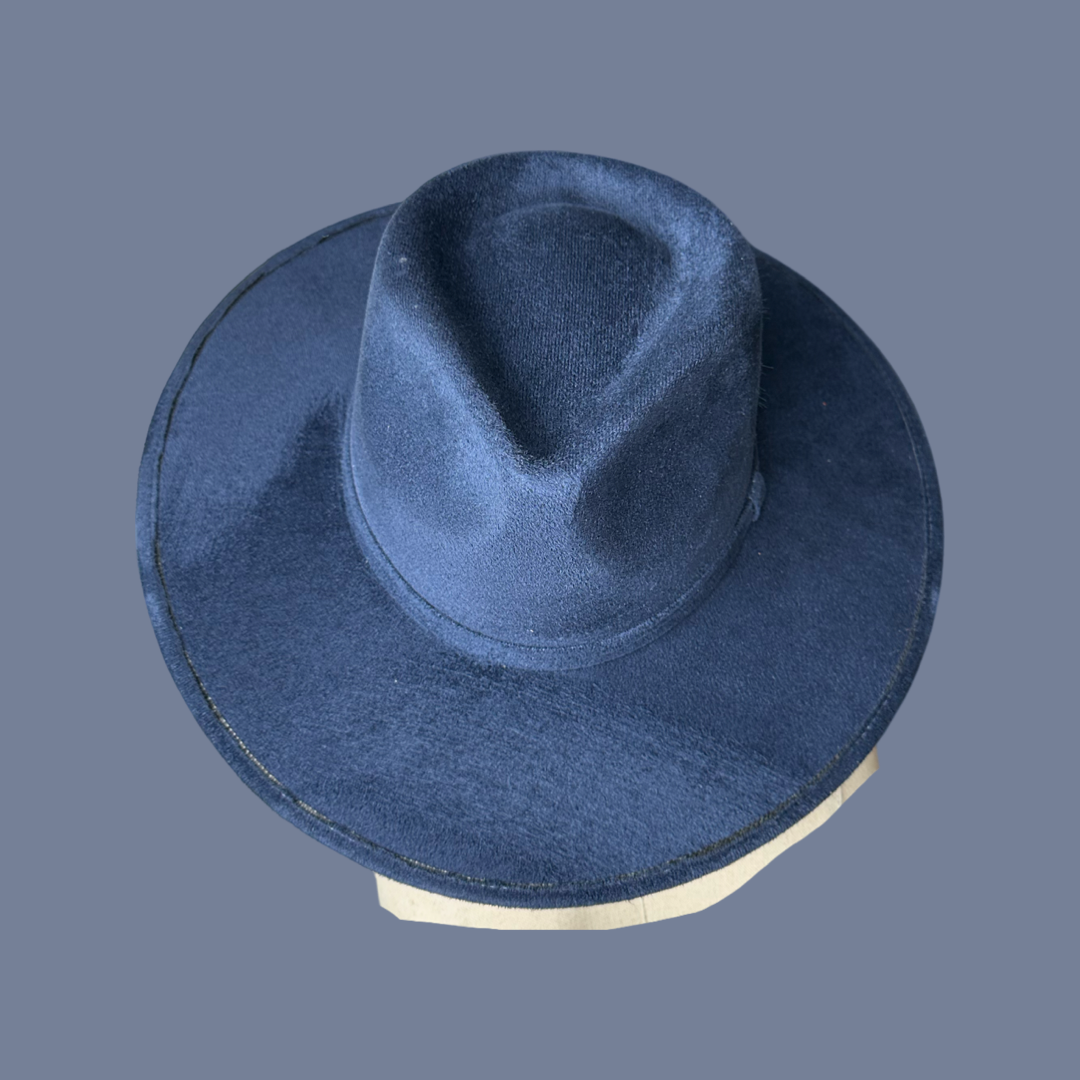Tear Drop Vegan Suede Rancher Flat Brim - W