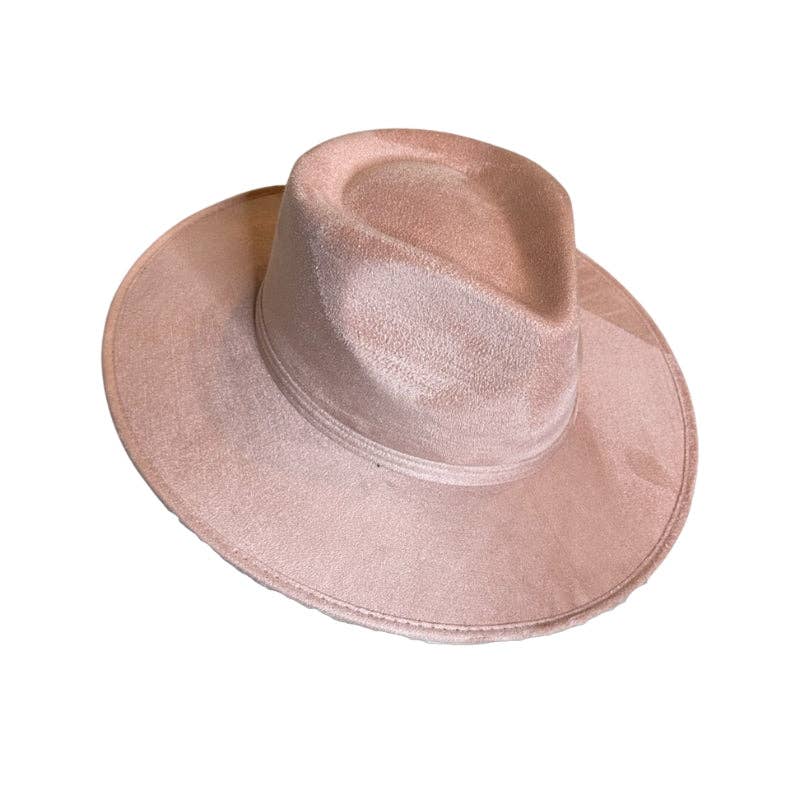 Tear Drop Vegan Suede Rancher Flat Brim - W
