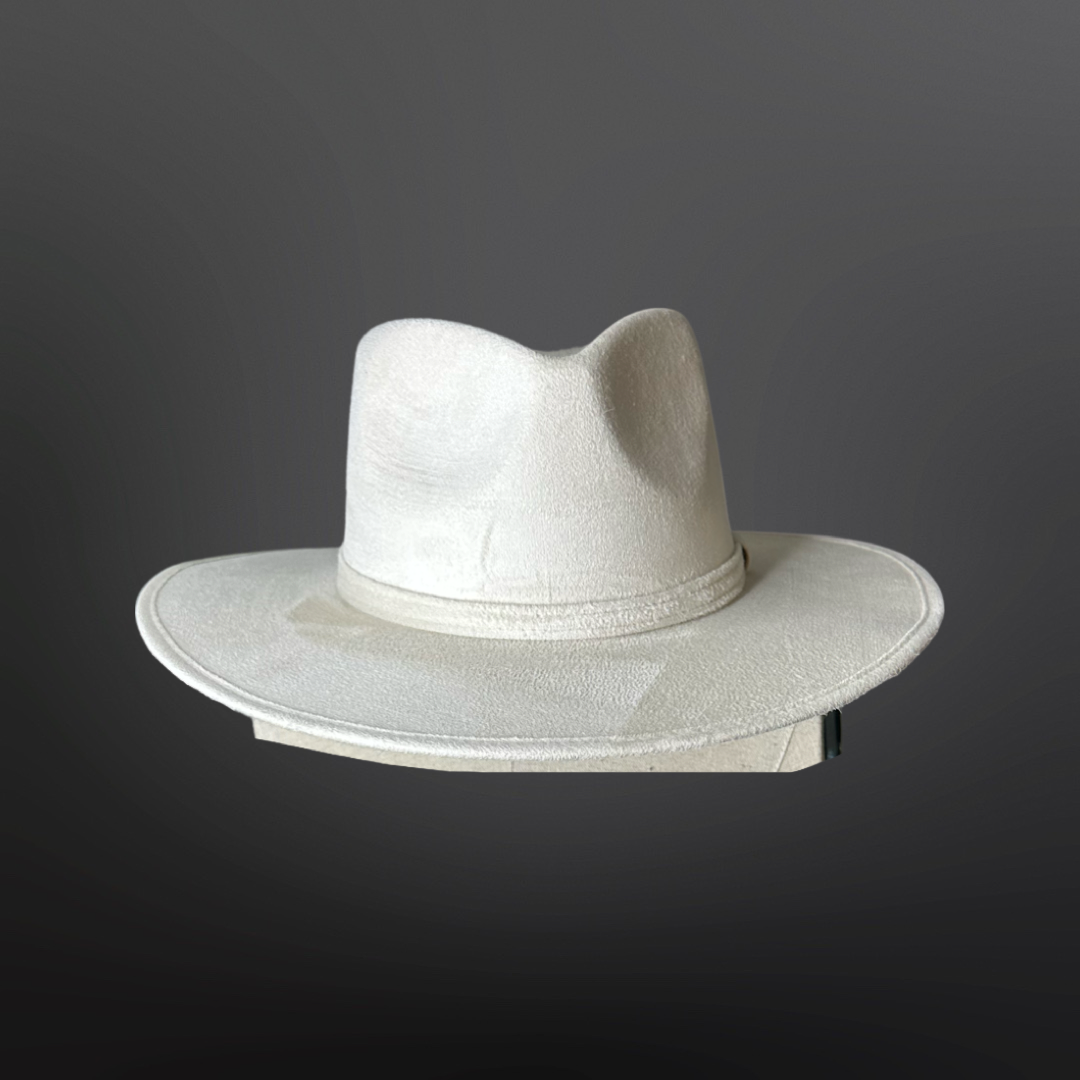 Tear Drop Vegan Suede Rancher Flat Brim - W