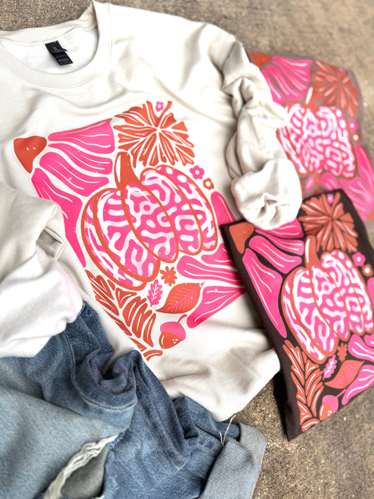 Preppy Pumpkin Tee OR Sweatshirt - RTS