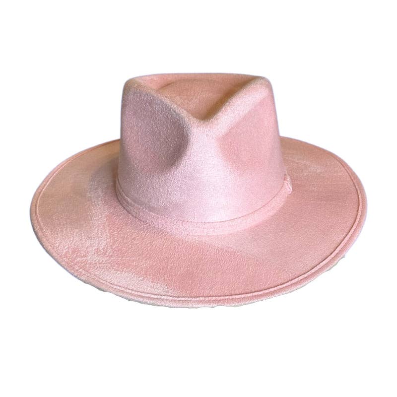 Tear Drop Vegan Suede Rancher Flat Brim - W
