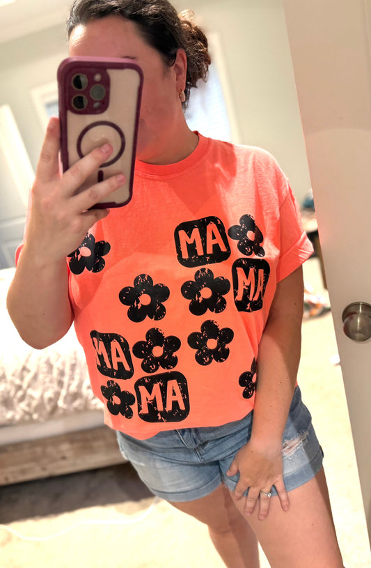 Mama Flower Graphic Tee - RTS