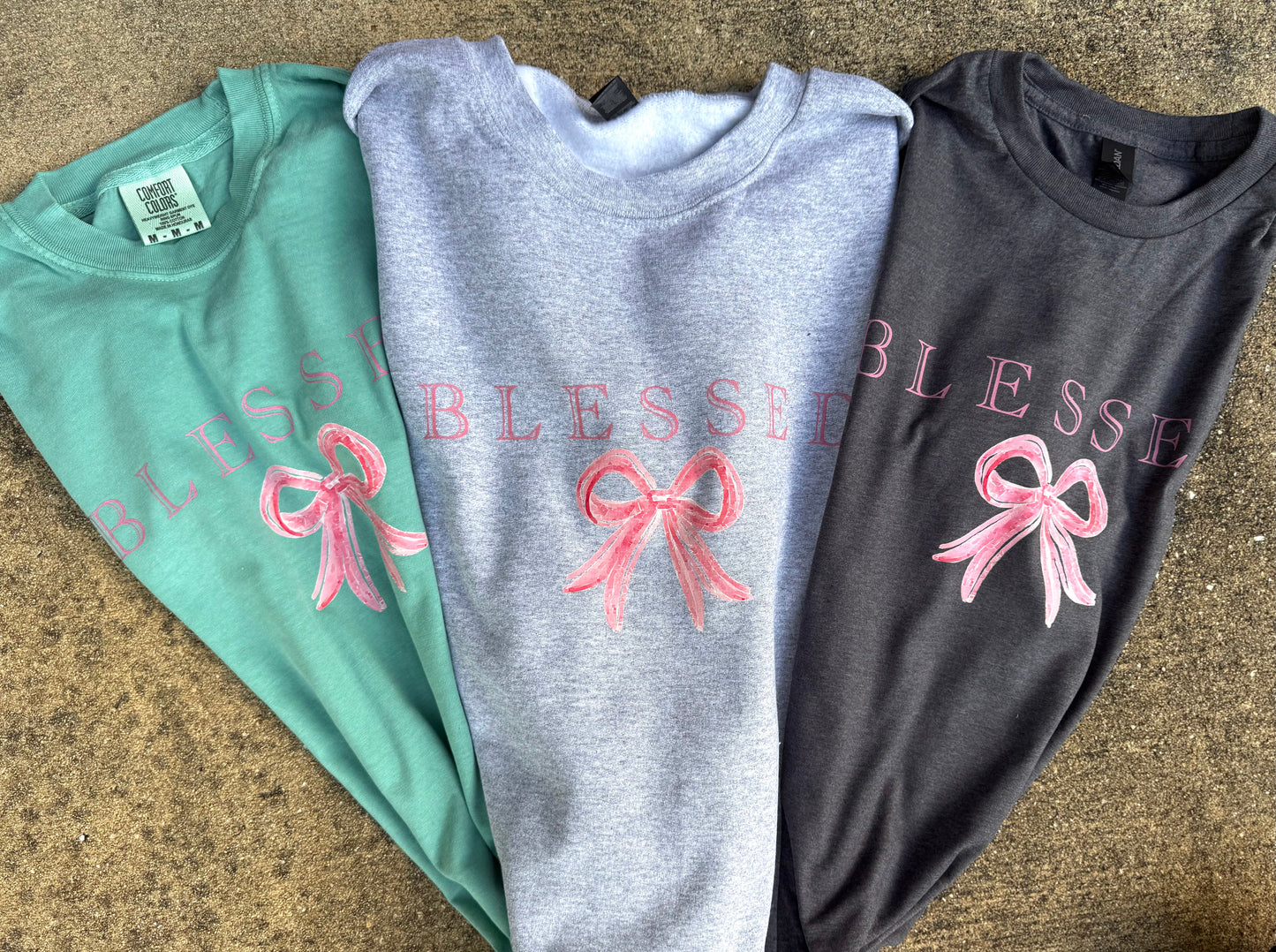 Blessed Bow Graphic Tee OR Crew - RTS