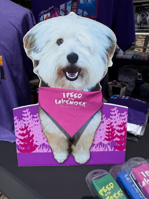 Dog bandana lavender "I peed in the lavender"