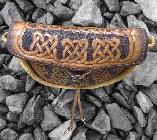 Sporran Celtic knots, hadmade leather