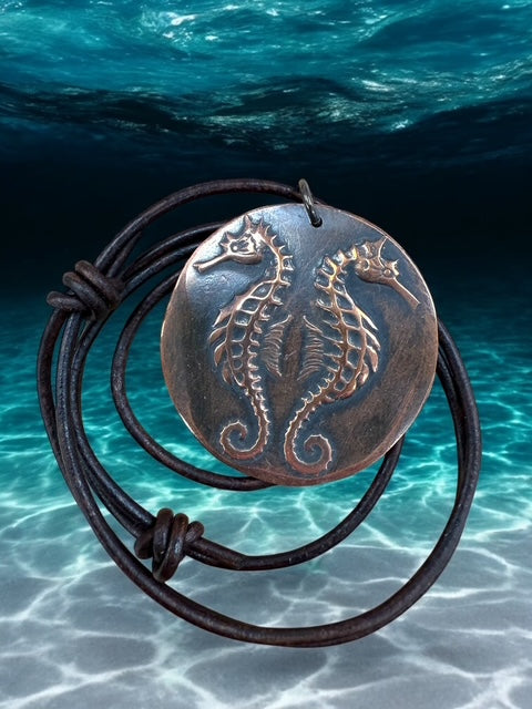 Copper medallion necklace