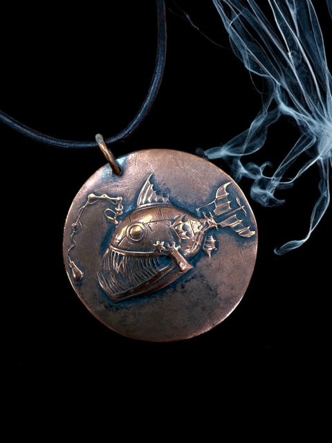 Copper medallion necklace