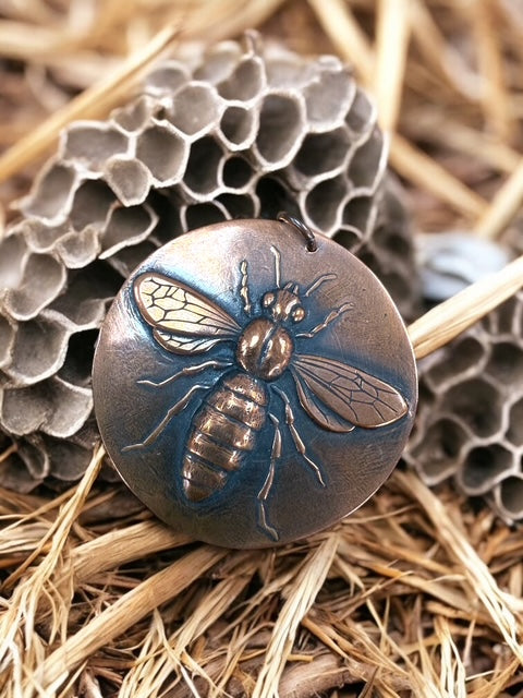 Copper medallion necklace