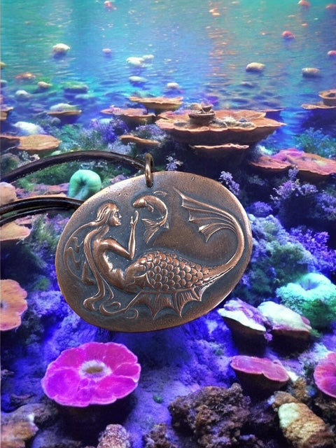 Copper medallion necklace