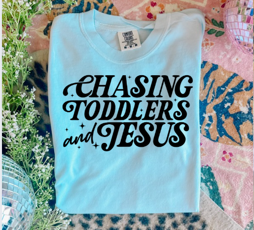 Chasing Toddlers and Jesus Graphic Tee