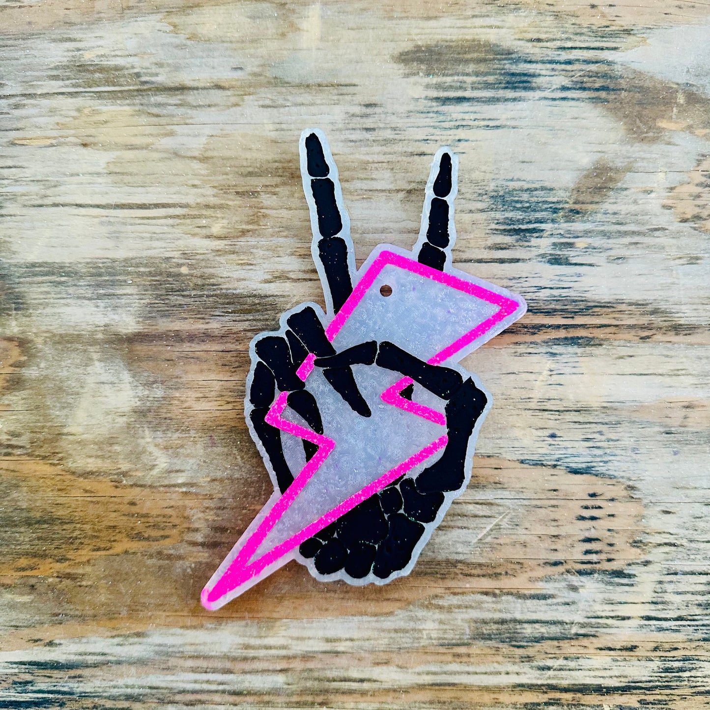 Skeleton Lightning Bolt Car Freshie