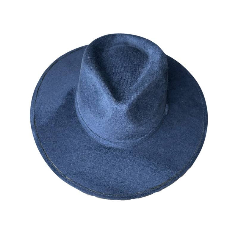 Tear Drop Vegan Suede Rancher Flat Brim - W