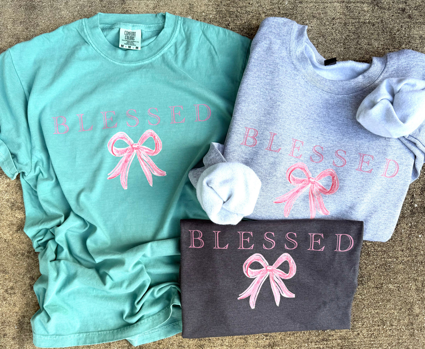 Blessed Bow Graphic Tee OR Crew - RTS