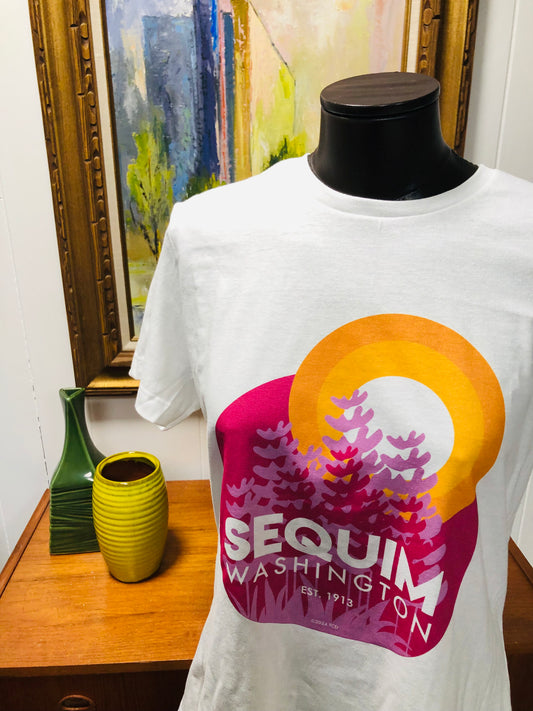 Sequim Washington Lavender sun & trees t-shirt