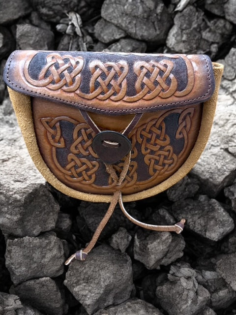 Sporran Celtic knots, hadmade leather
