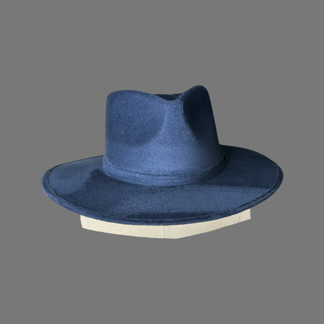 Tear Drop Vegan Suede Rancher Flat Brim - W